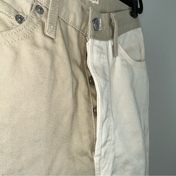 Levi’s Ribcage Straight Ankle Khaki and White Jeans Size 29 fits like 27 or 28 - Picture 3 of 10